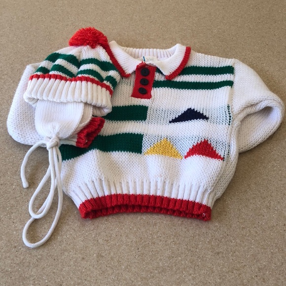 New-colorful toddler matching hat and sweater set - Picture 1 of 16